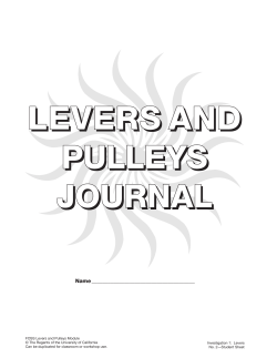 Levers and Pulleys Journal