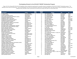 Participating Schools for the 2016