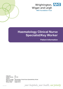 Haematology Clinical Nurse Specialist/Key Worker