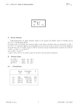 236 92 U 144 1 Decay Scheme 2 Nuclear Data 2.1 &alpha;