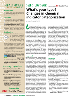 Self-Study Series What`s your type? Changes in chemical indicator