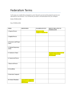 Federalism Terms