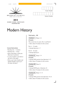 2013 HSC Modern History