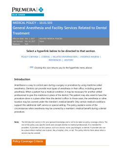 10.01.503 General Anesthesia and Facility Services