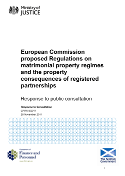 Matrimonial property regimes - Response
