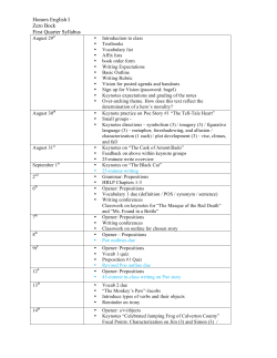 Honors English I Zero Bock First Quarter Syllabus