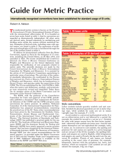 Guide for Metric Practice