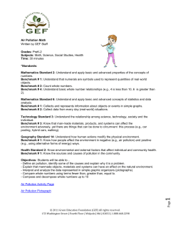 Air Pollution Math Written by GEF Staff Grades