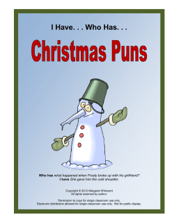 I Have. . . Who Has. . .