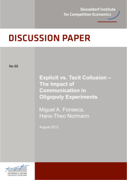 Explicit vs. Tacit Collusion - DICE