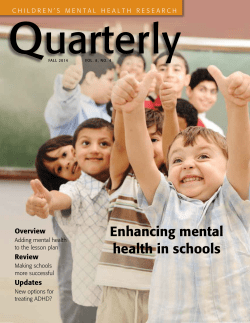 Enhancing mental health in schools