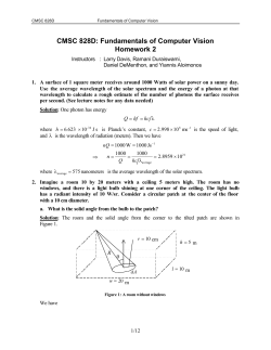 CMSC 828D: Fundamentals of Computer Vision