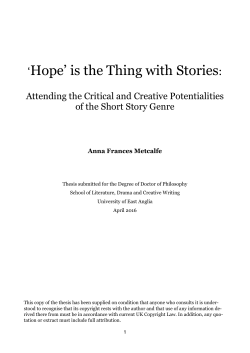 Hope is the Thing with Stories 120416