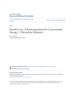 Raoult`s Law: A Reinterpretation for Concentrated Strong 1:1