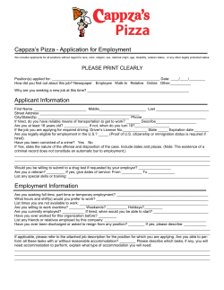 Application for Employment Page 1