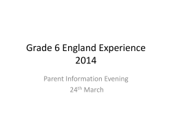 the presentation - Zurich International School