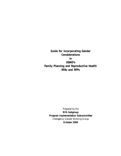 Guide for Incorporating Gender Considerations in