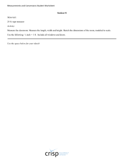 Measurements and Conversions Student Worksheet Station #1