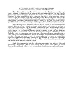 Solution to the computer game "The Longest Journey"