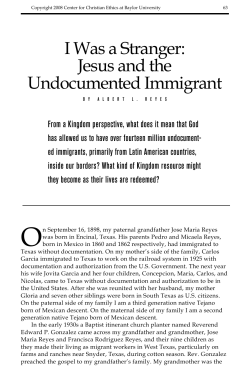 I Was a Stranger: Jesus and the Undocumented