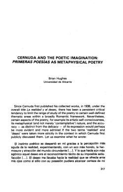 cernuda and the poetic imagination: primeras poes&iacute;as as