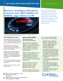 SAP HANA Edge Data Sheet