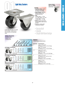 01 SerieS &bull; CapaCity to 300 Light Duty Casters &bull; economical