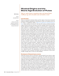 Musical Origins and the Stone Age Evolution of