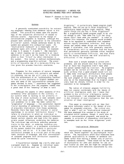 A Method for Extracting Meaning from Input Sentences