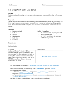 8.1 Discovery Lab: Gas Laws