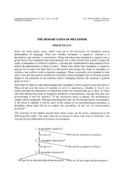 the demarcation of metaphor