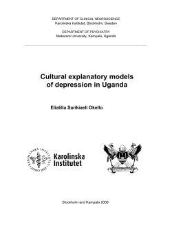 Cultural explanatory models of depression in Uganda