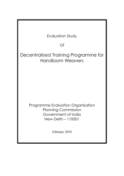 Decentralised Training Programme for Handloom Weavers
