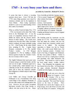 1765 - A very busy year here and there