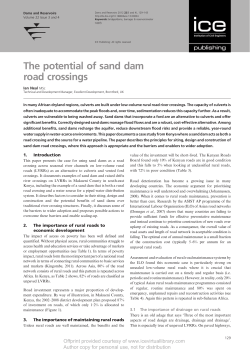The potential of sand dam road crossings