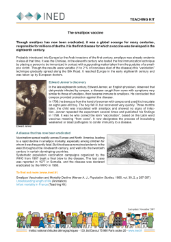 TEACHING KIT The smallpox vaccine