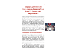 Engaging Citizens in Governance: Lessons from Brazil`s Democratic