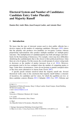 Electoral System and Number of Candidates
