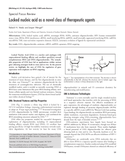 Locked nucleic acid as a novel class of therapeutic agents