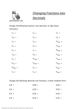 Changing Fractions into Decimals