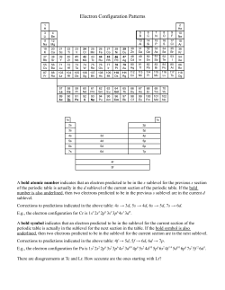 Electron Configuration Patterns