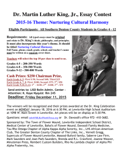 Dr. Martin Luther King, Jr., Essay Contest 2015