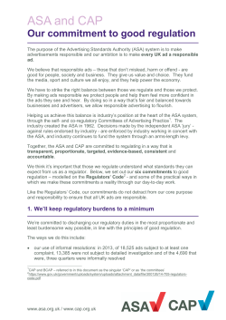 Our commitment to good regulation