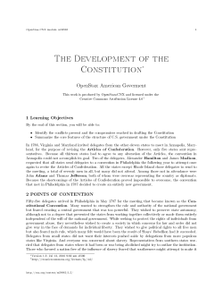The Development of the Constitution