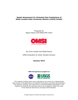 Needs Assessment for NASA Landsat Data Conti Sigma By Chris