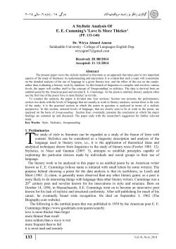 A Stylistic Analysis Of EE Cumming`s `Love Is More