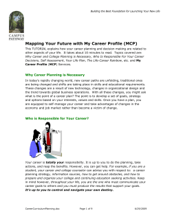 Mapping Your Future with My Career Profile (MCP)
