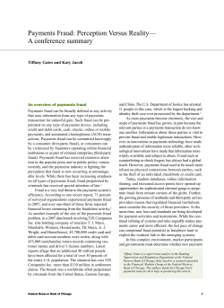 Payments Fraud: Perception Versus Reality&mdash;A