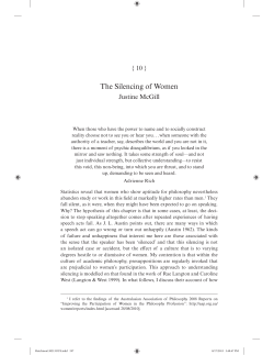 The Silencing of Women - ANU School of Philosophy