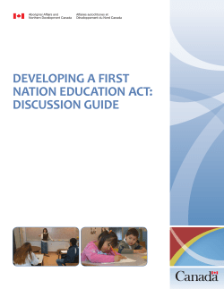 Developing a First Nation Education Act: Discussion Guide